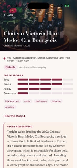 Winelingo label scan result
